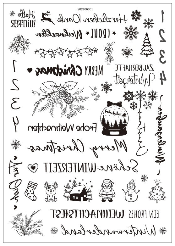 Minimalist Black & White Christmas Candle Decals