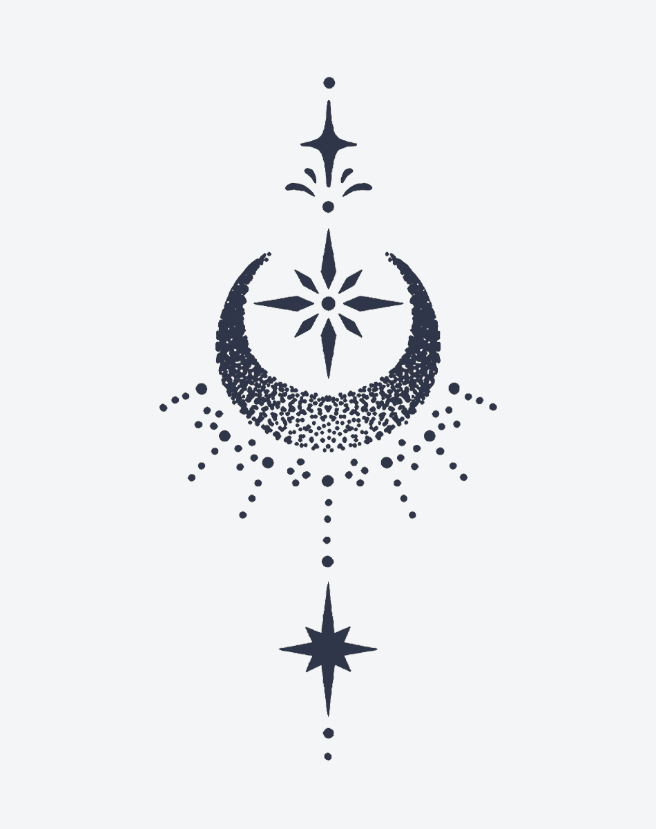 The stars and the moon shine