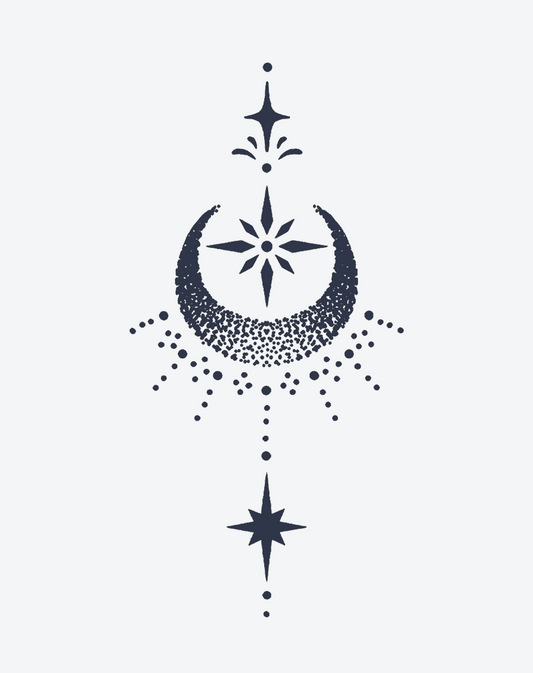 The stars and the moon shine