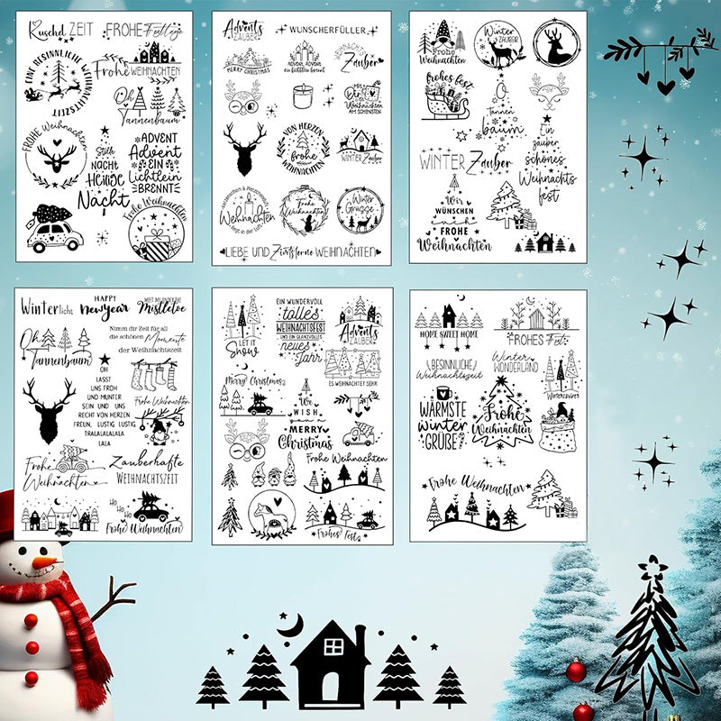 Minimalist Black & White Christmas Candle Decals