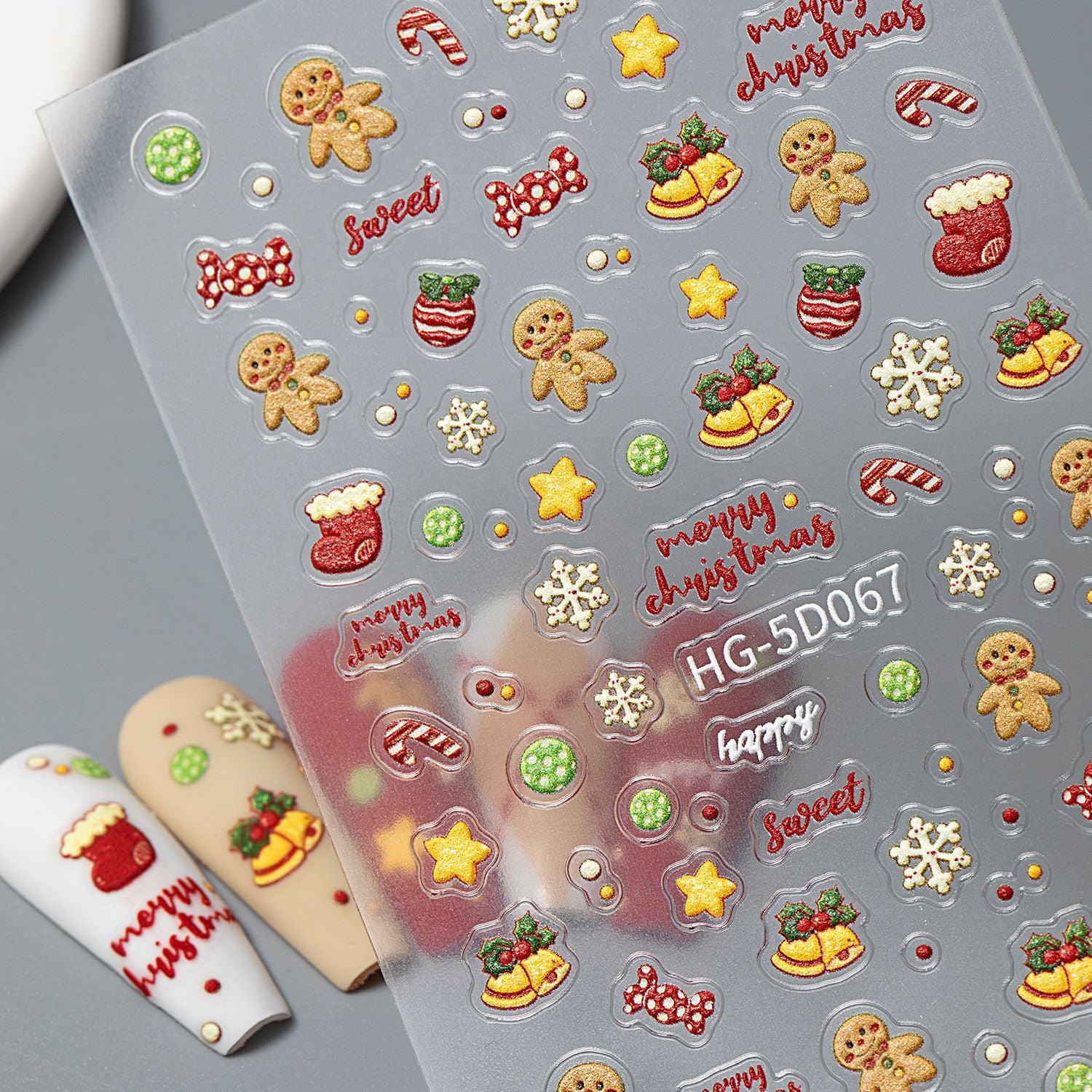 3D Embossed Christmas Carnival Nail Decals
