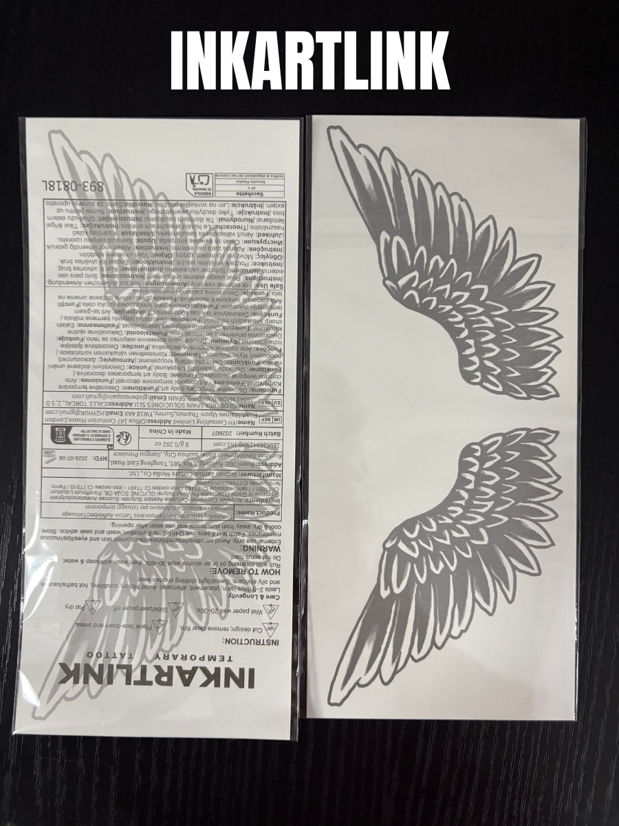 INKARTLINK Wings of Ascent Body Art Stickers Temporary Tattoo