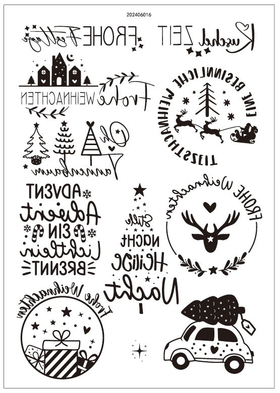 Minimalist Black & White Christmas Candle Decals