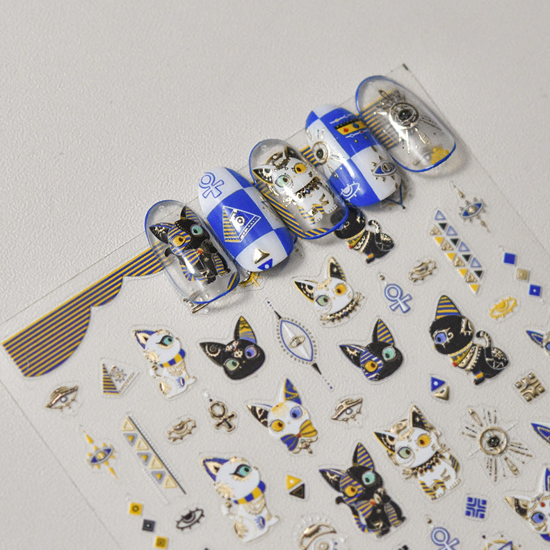 Egyptian Glam Cat Nail Stickers