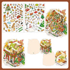 Whimsical Christmas Diorama Pop-Up Stickers