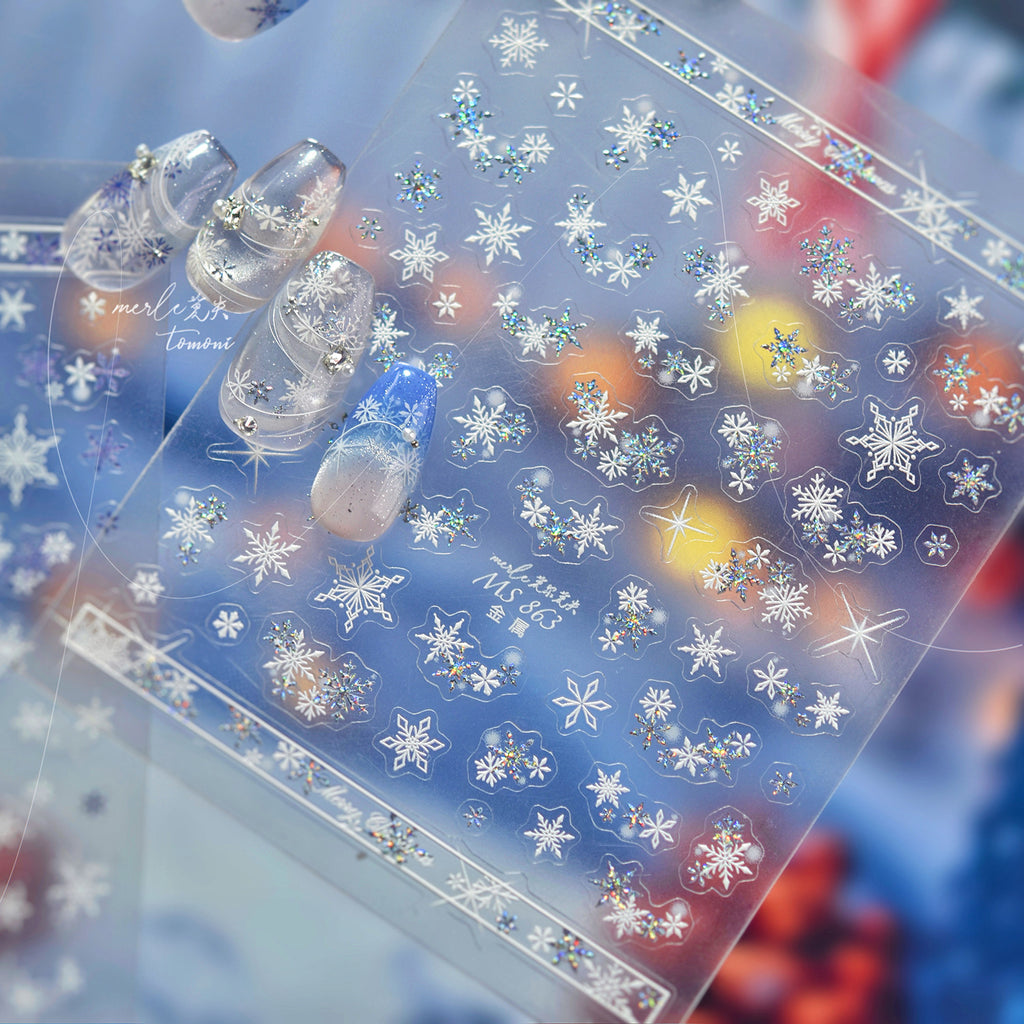 Golden Snow Light Luxury Nail Decals