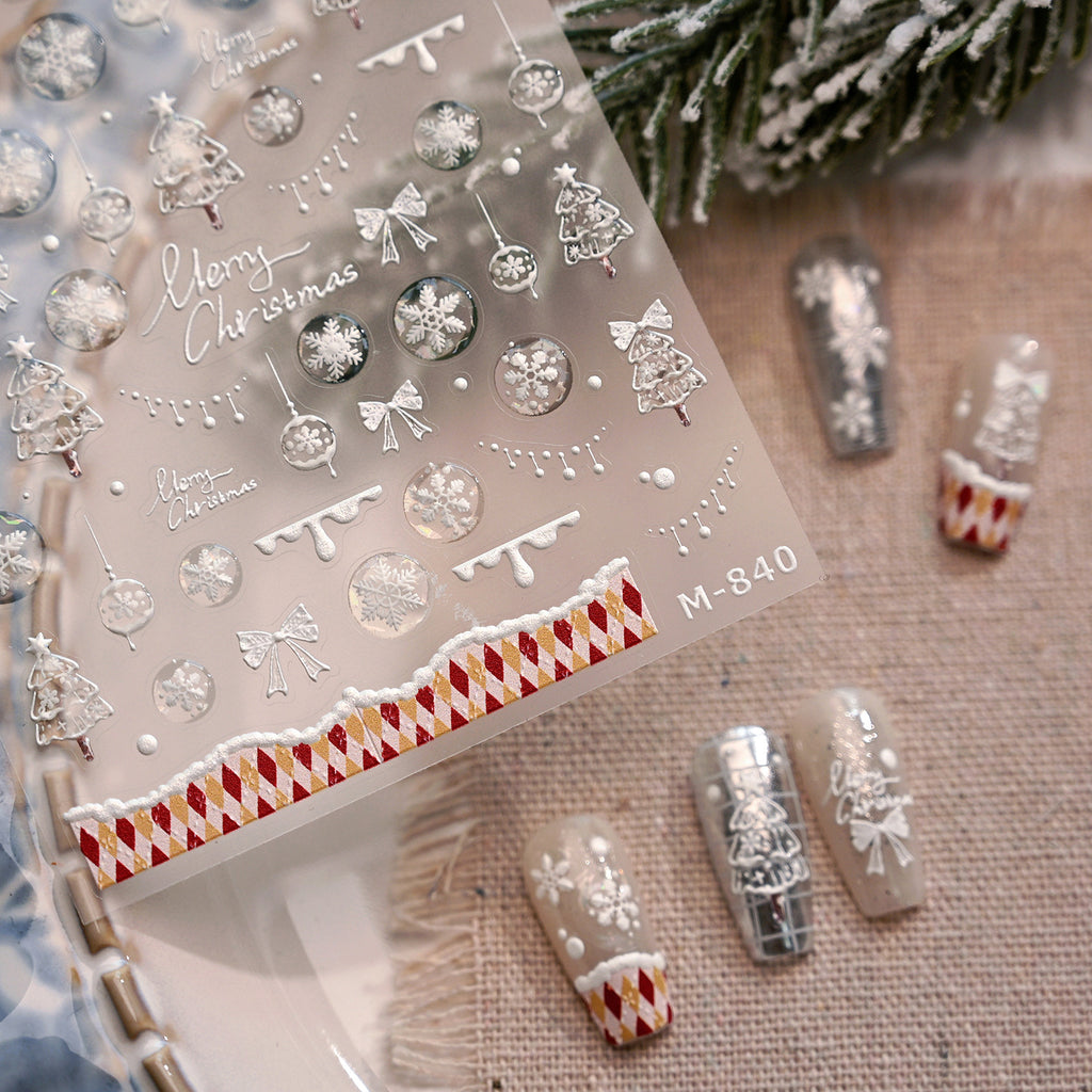 Crystal Christmas Embossed Decal