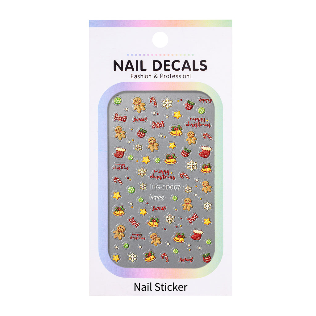 3D Embossed Christmas Carnival Nail Decals
