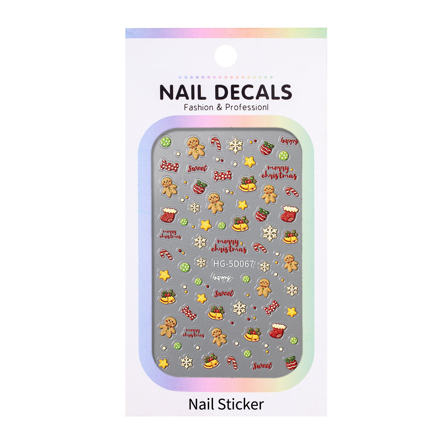 3D Embossed Christmas Carnival Nail Decals