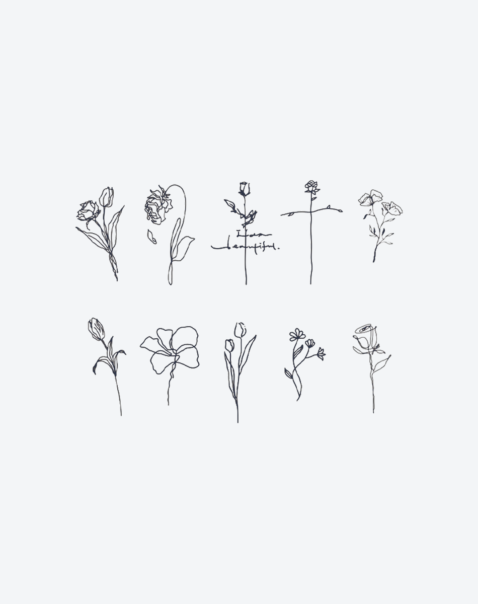 Hand-drawn flowers
