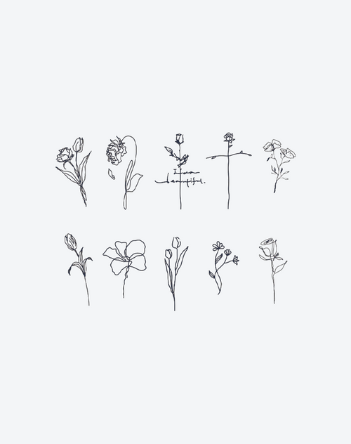 Hand-drawn flowers