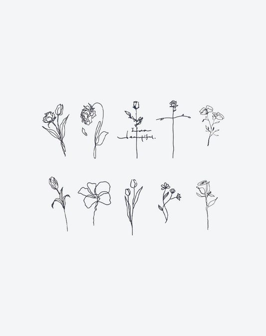 Hand-drawn flowers