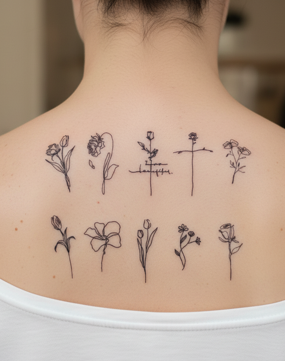 Hand-drawn flowers