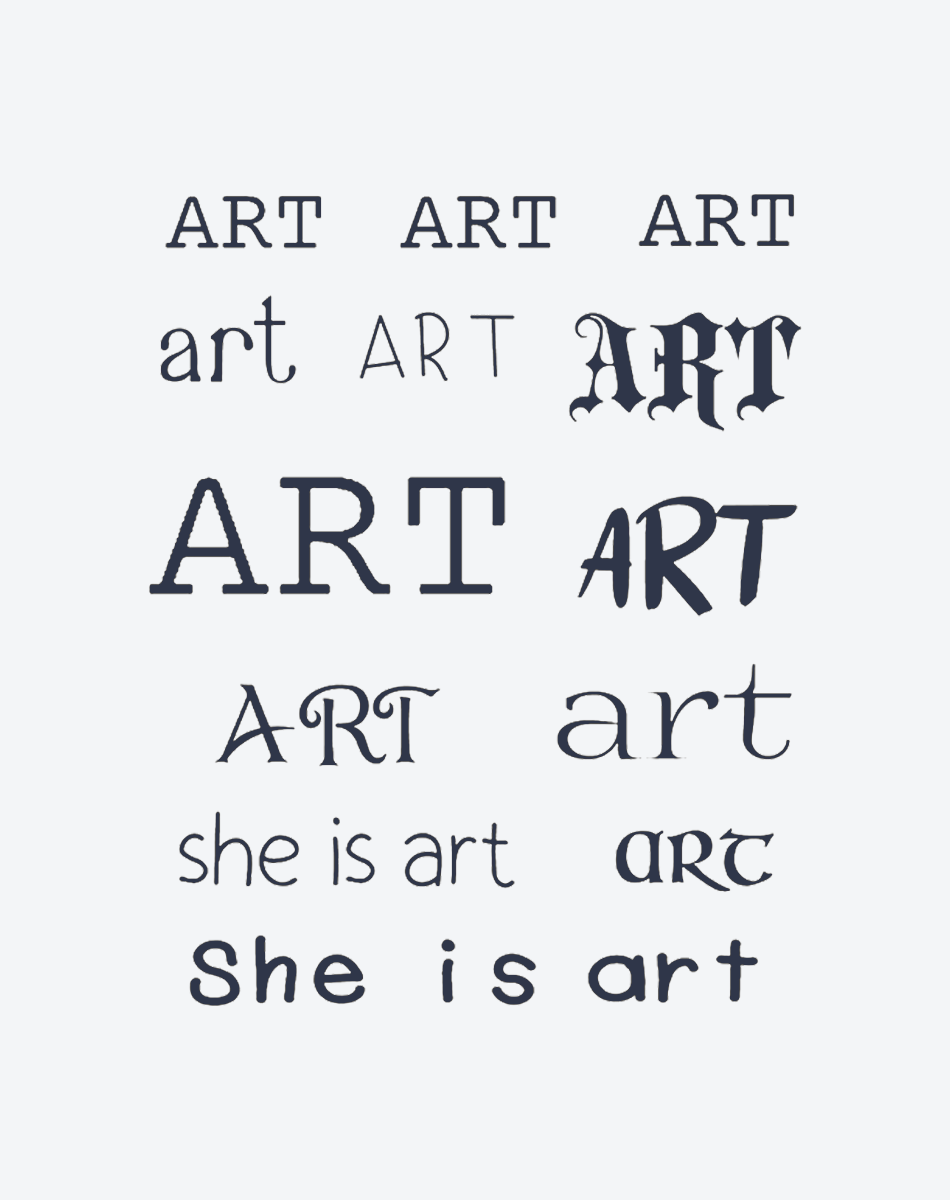 The English letter "ART"