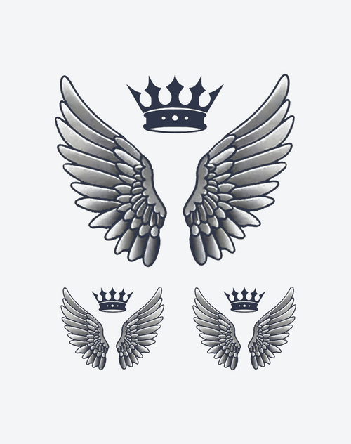 翼の王冠デザイン 翼と王冠｜男性向けのかっこいいタトゥーデザイン – INKARTLINK