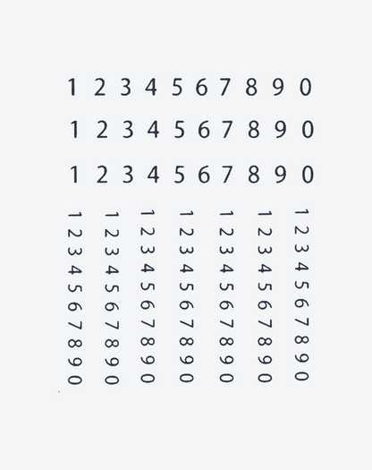 The numbers 0 to 9