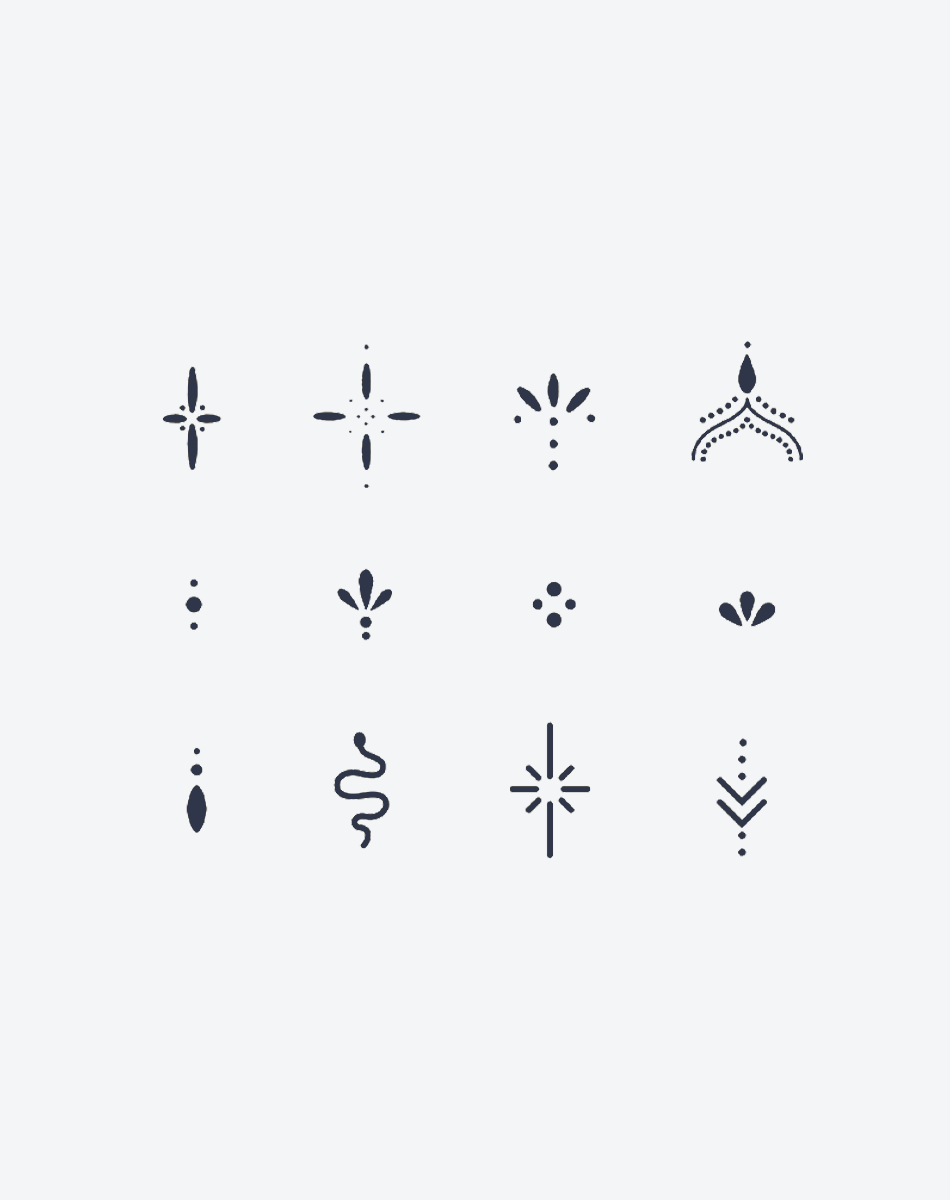 Boho Festival Finger Tattoos