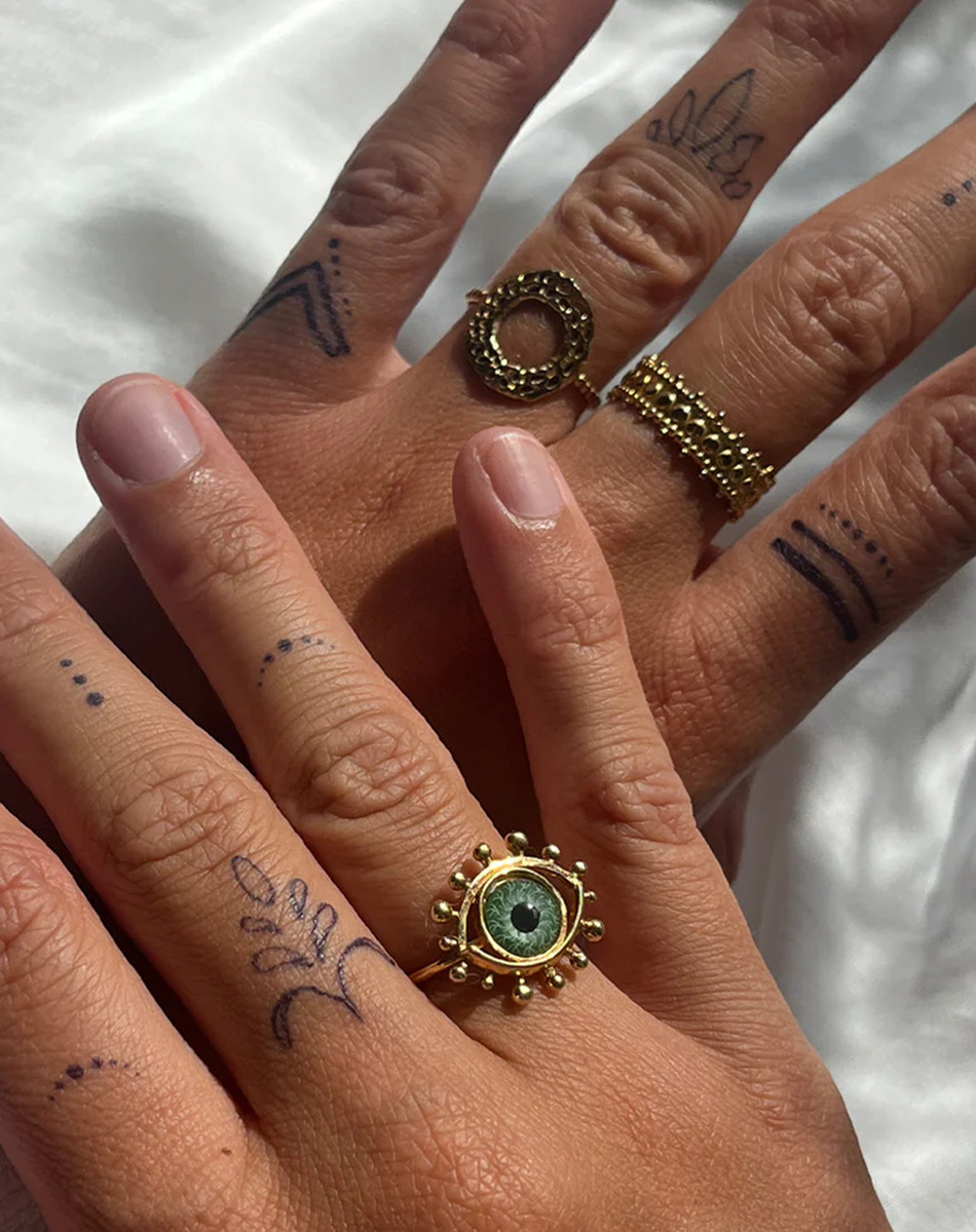 Finger tattoos-Dotted Journey