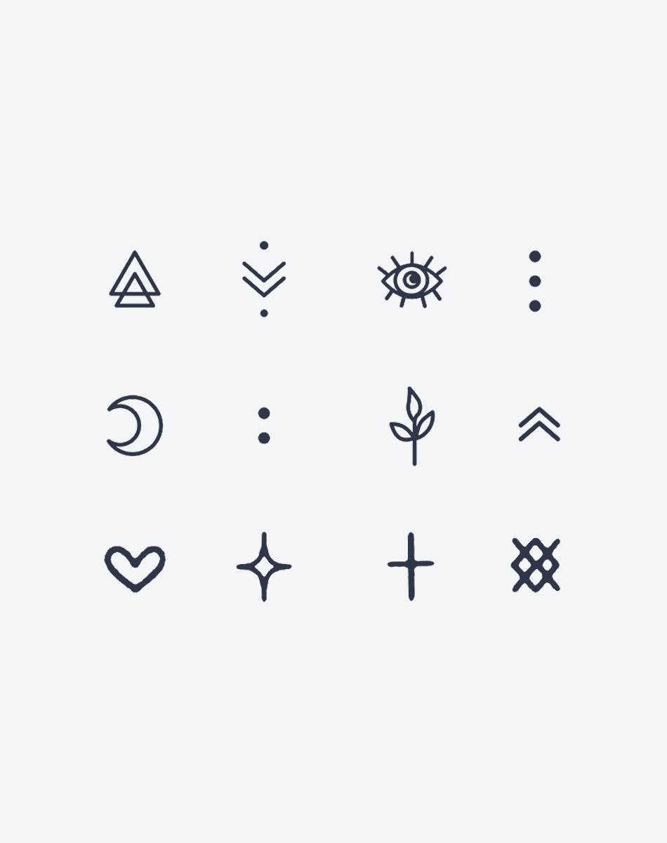 Finger tattoos-Cosmic Charms