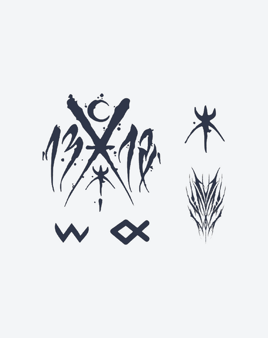 Finger tattoos-Abstract Glyphics