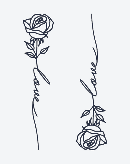 Hand-drawn rose flower