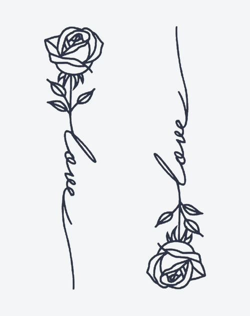 Hand-drawn rose flower