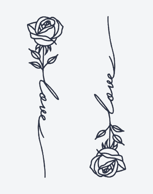 Hand-drawn rose flower