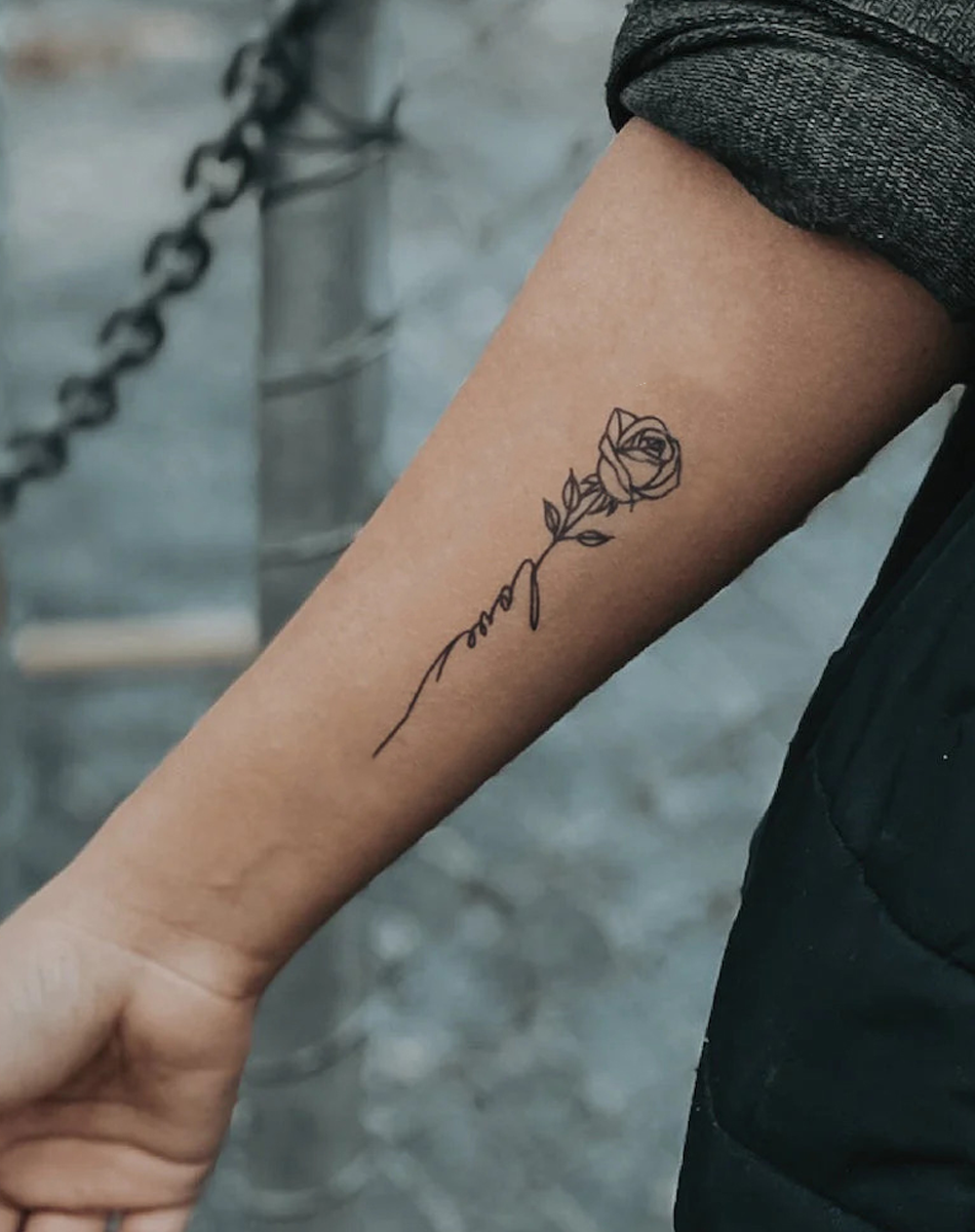 Hand-drawn rose flower