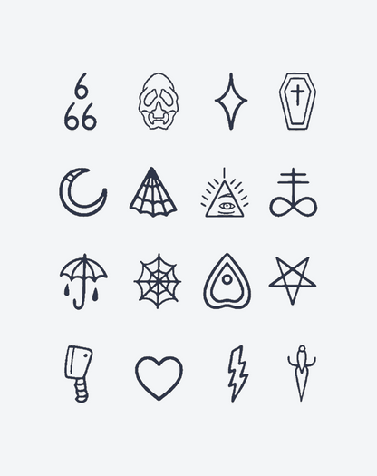 Finger tattoos-Occult Charms