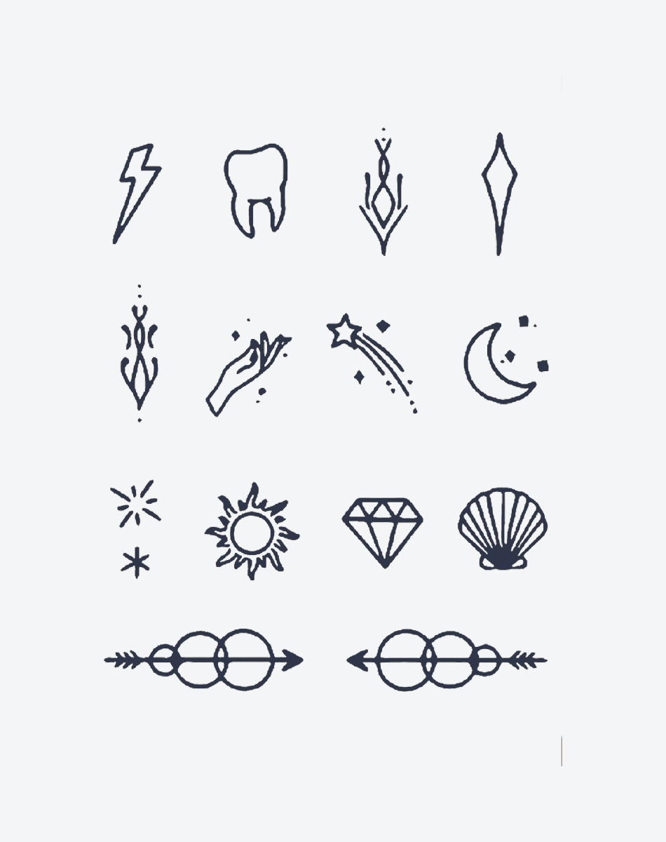 Finger tattoos-Cosmic Charms