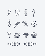 Finger tattoos-Cosmic Charms