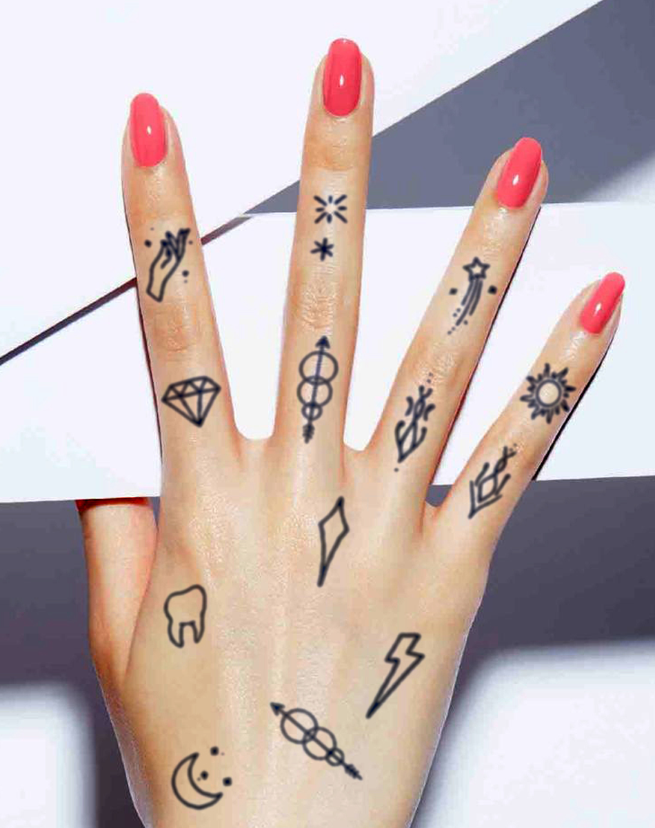 Finger tattoos-Cosmic Charms