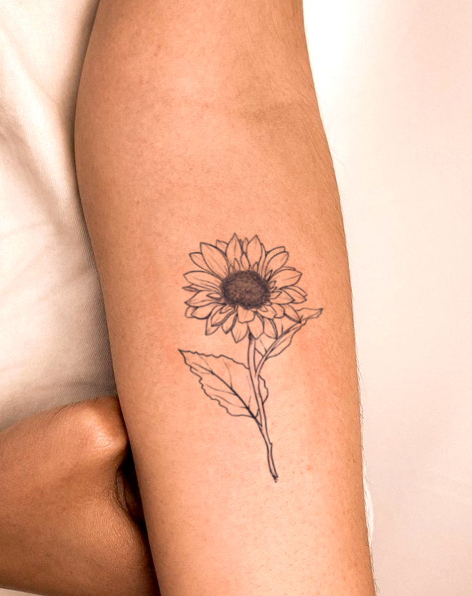 Black and White Sunflower Tattoo Meaning