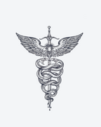 Caduceus Medical Symbol with Snakes