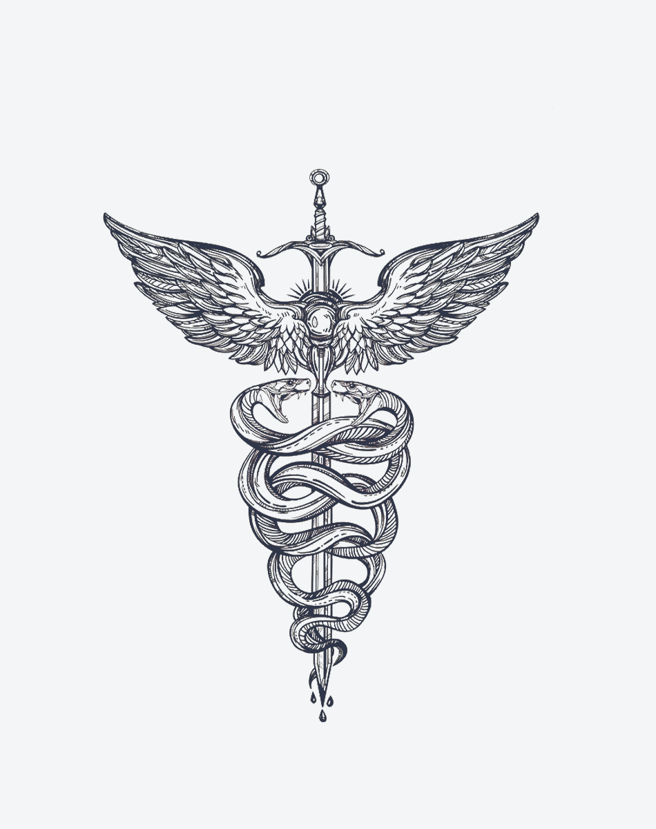 Caduceus medizinisches Symbol mit Schlangen