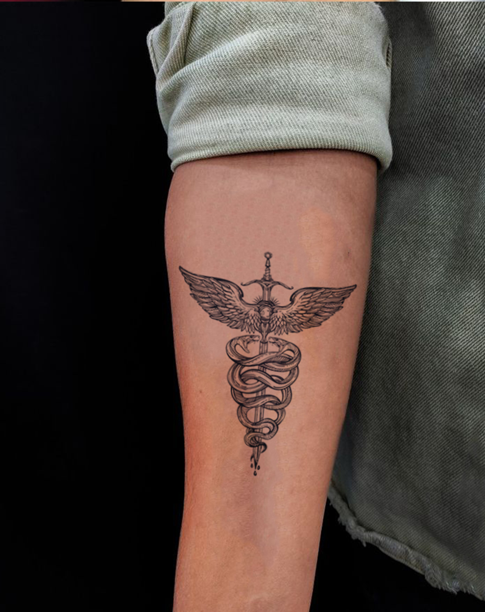 Caduceus medizinisches Symbol mit Schlangen