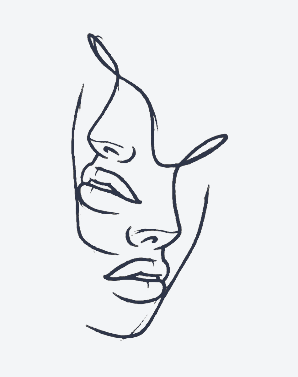 The woman's face
