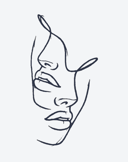 The woman's face