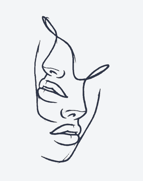 The woman's face
