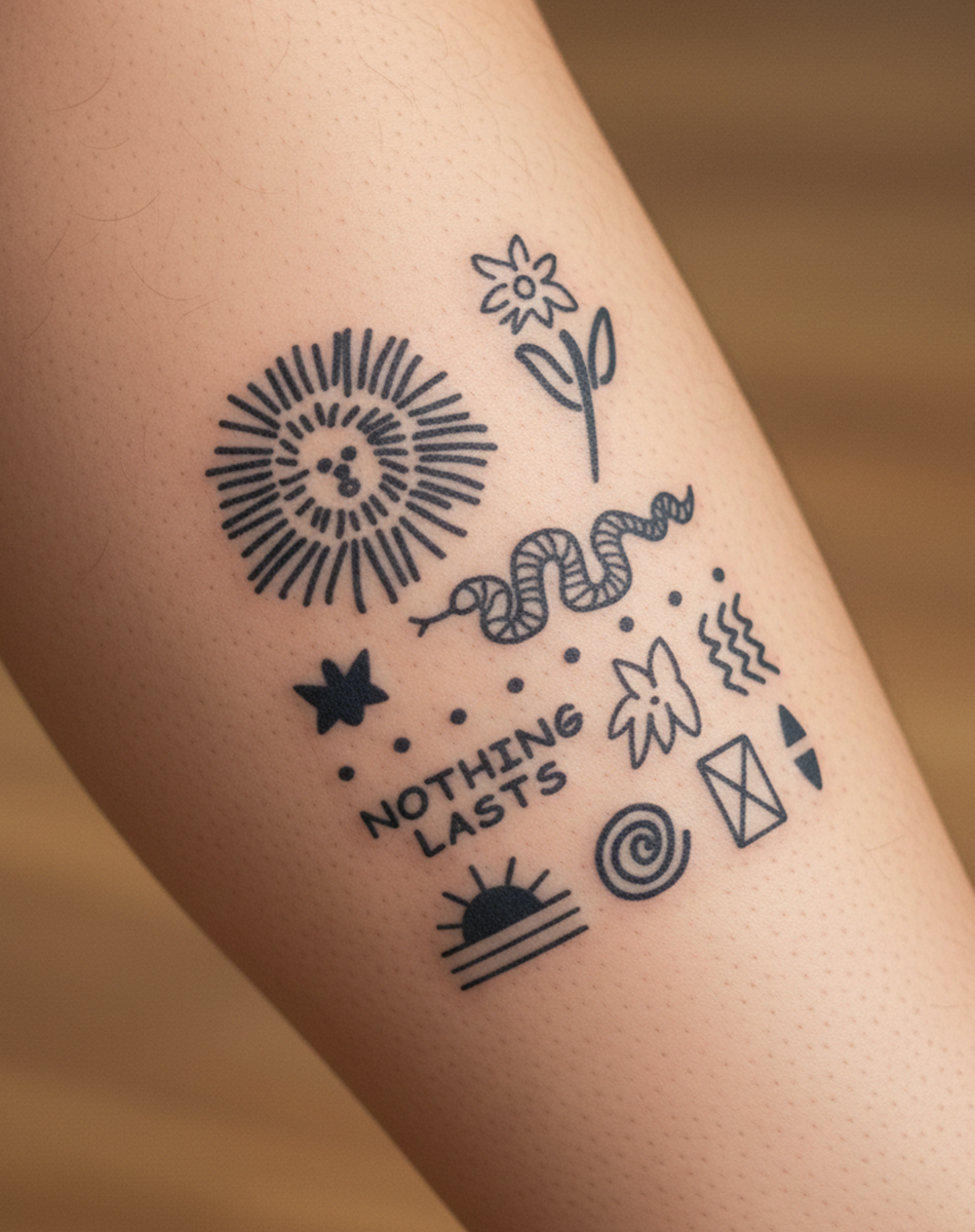 Finger tattoos-Bohemian Symbols