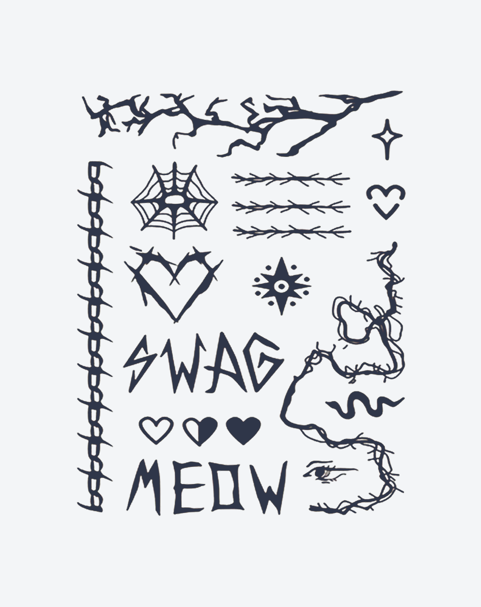 Finger tattoos-Rebel Spirit Set