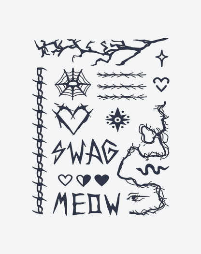 Finger tattoos-Rebel Spirit Set