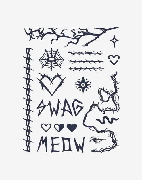 Finger tattoos-Rebel Spirit Set