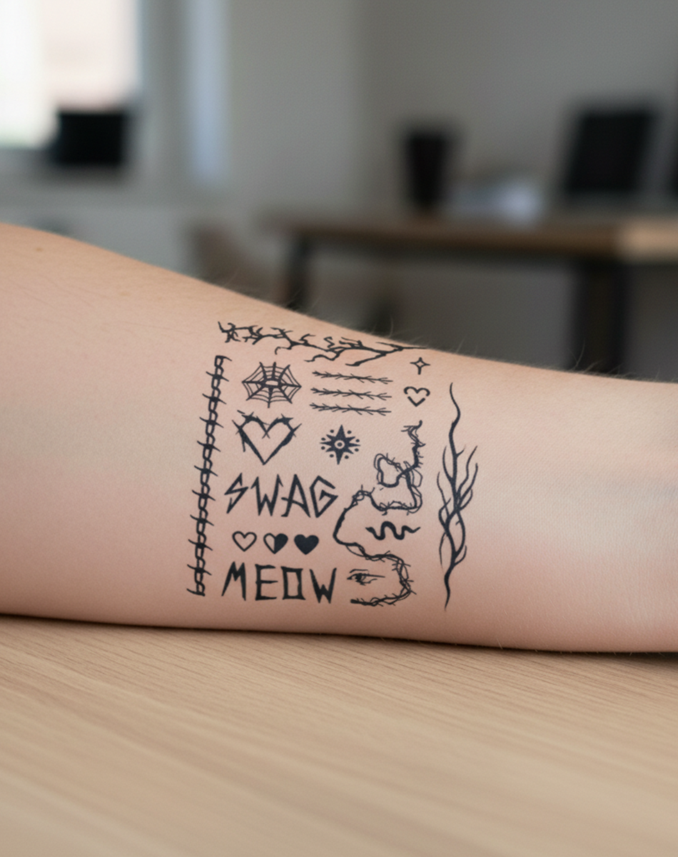 Finger tattoos-Rebel Spirit Set