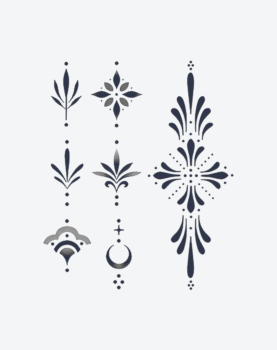 Finger tattoos-Ornate Henna Accents