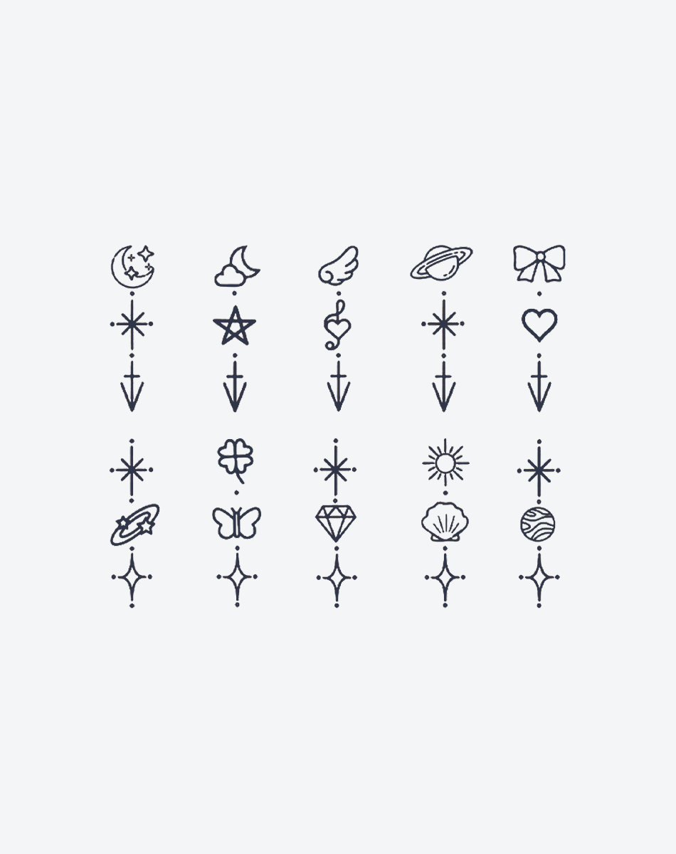 Finger tattoos-Celestial Charms