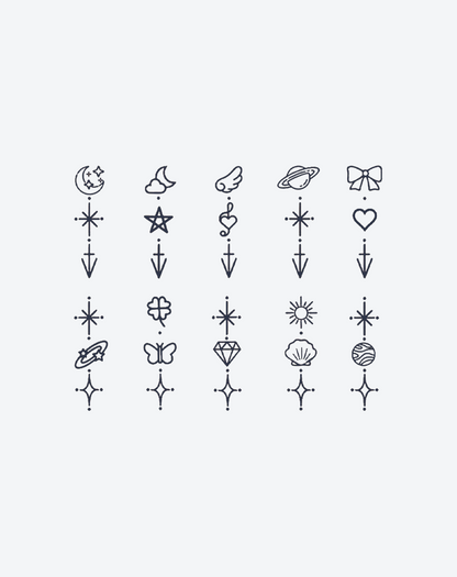 Finger tattoos-Celestial Charms
