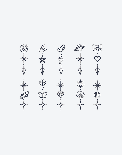 Finger tattoos-Celestial Charms