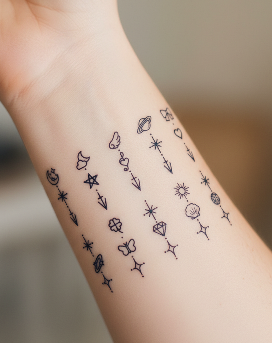 Finger tattoos-Celestial Charms