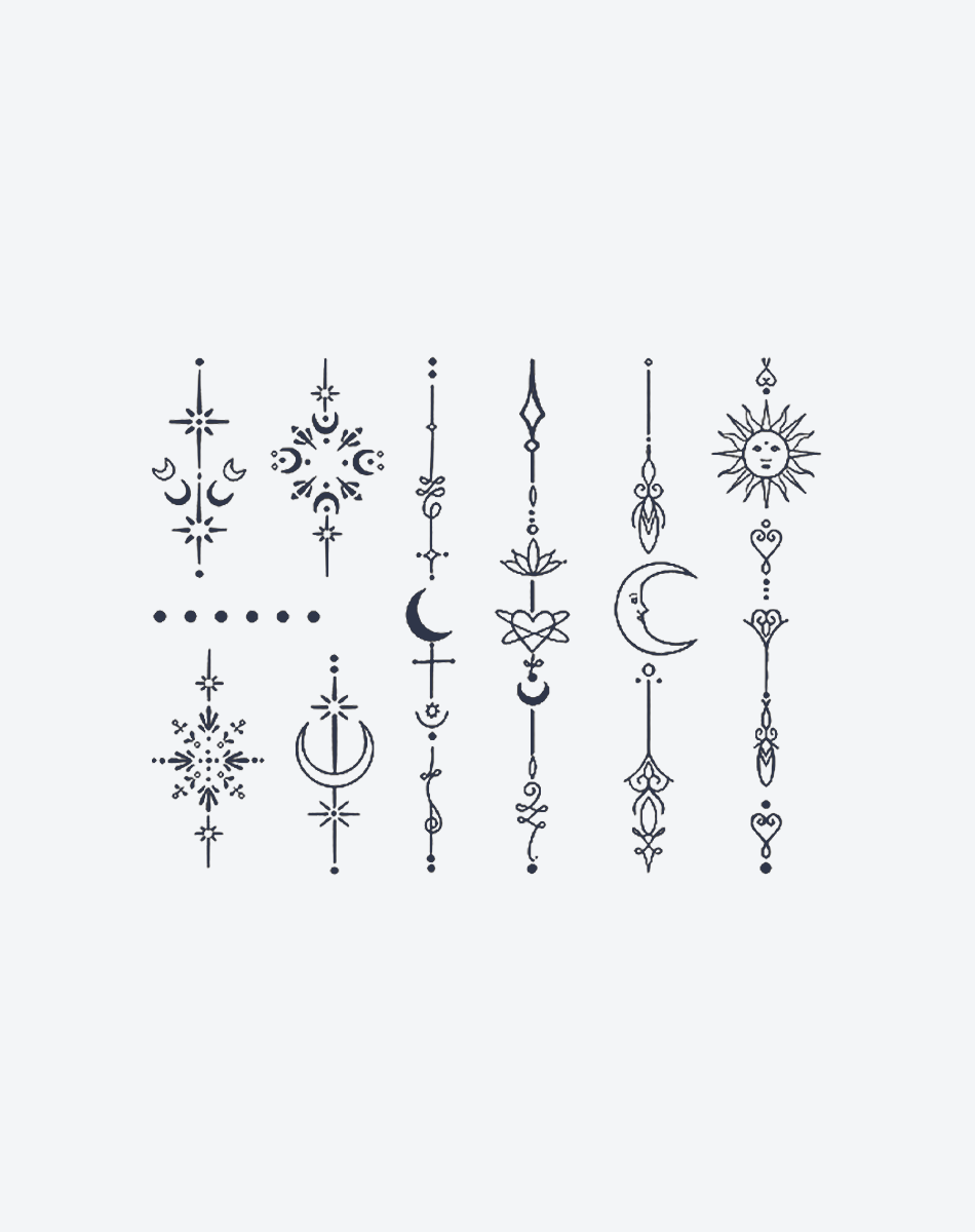 Finger tattoos-Celestial Dangles